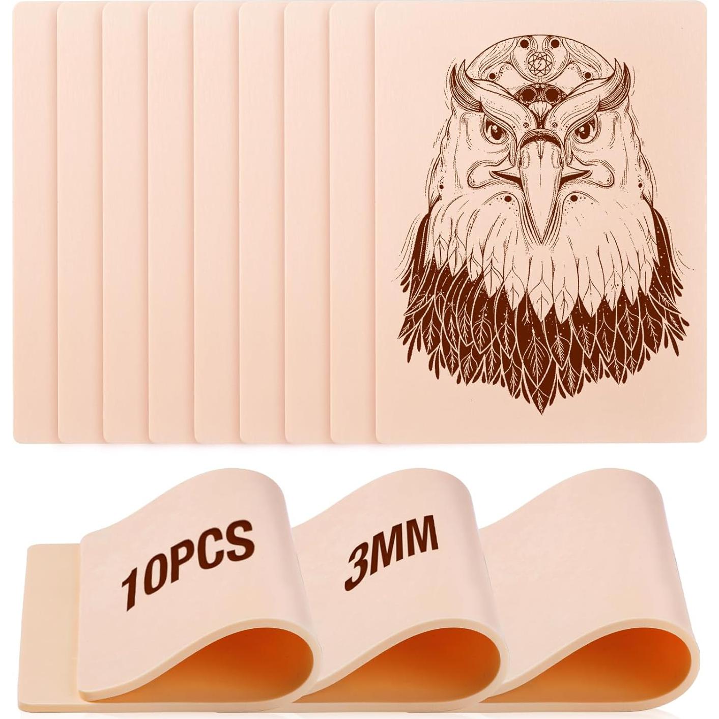 10 Piezas Piel de Práctica de Tatuaje Udefineit 15x20 cm