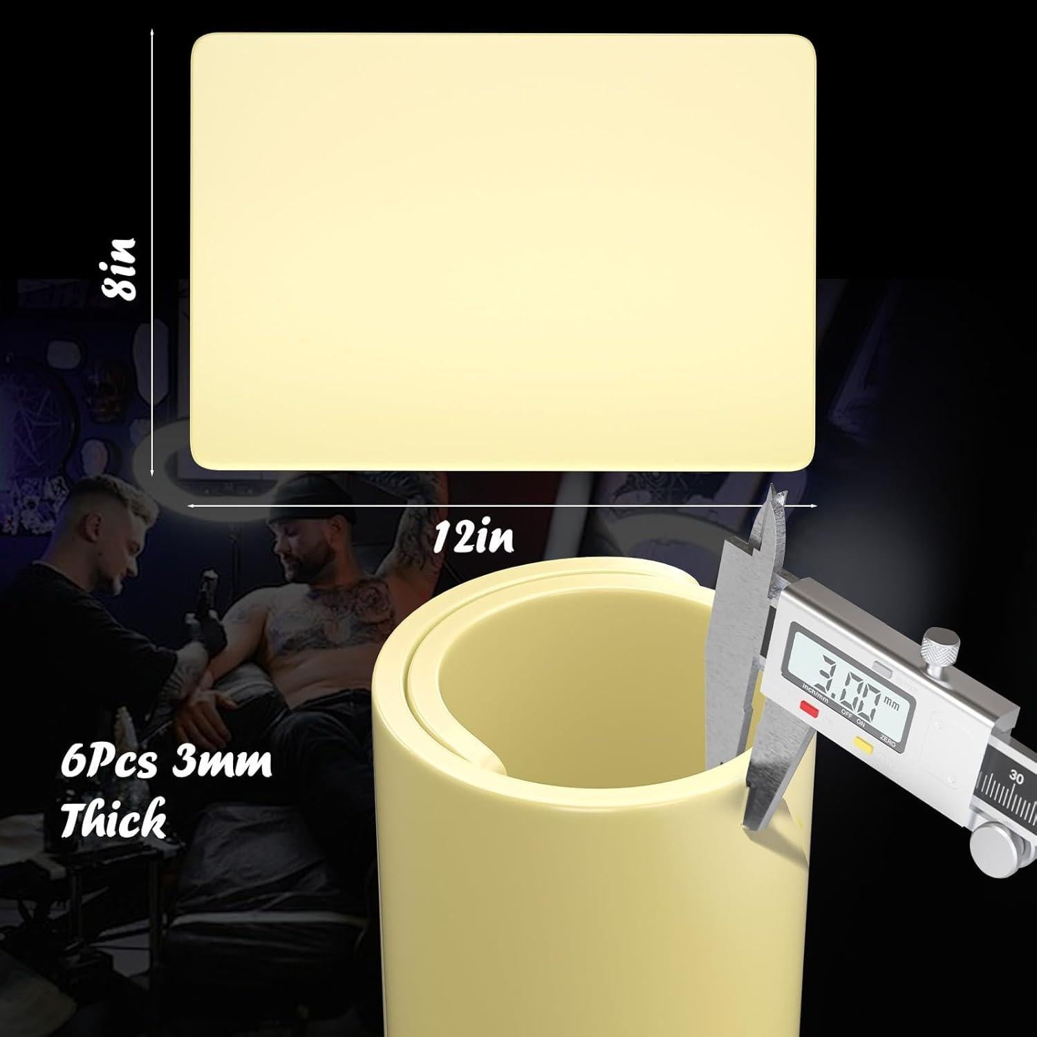 6 Piezas Pieles Falsas para Tatuar TAIDU 30.5x20.3 cm 3mm