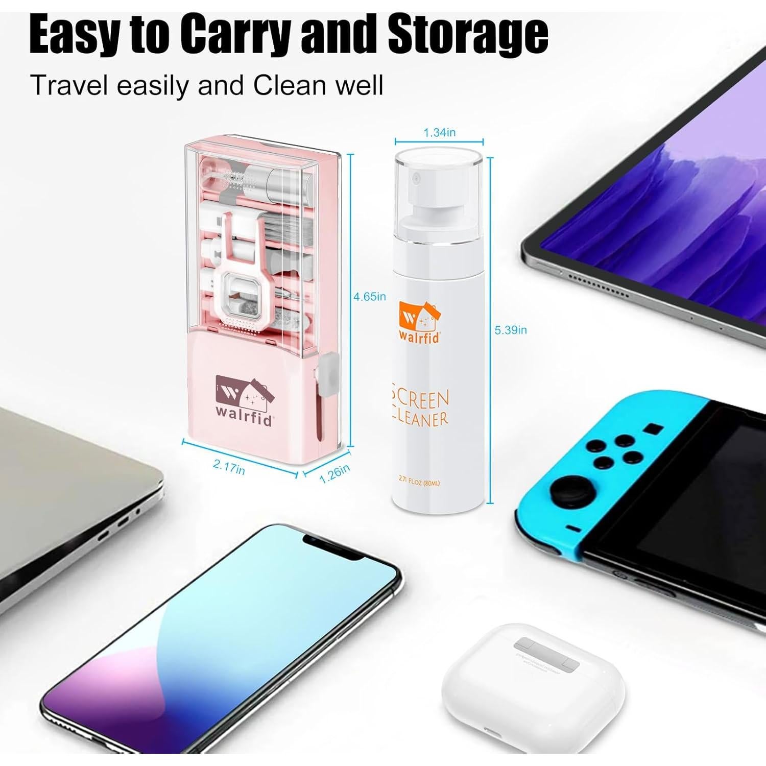 Kit de limpieza 15 en 1 Walrfid para teclado y pantalla 80ml