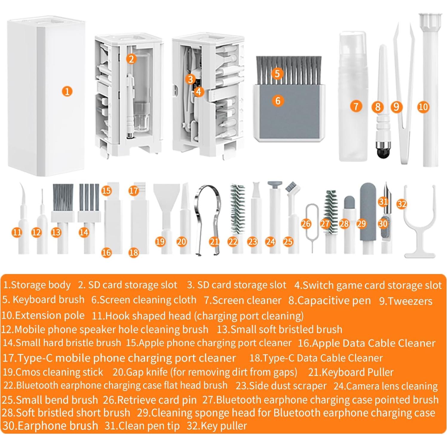 Kit de Limpieza 32 en 1 SUCICO para Teléfonos y Laptops