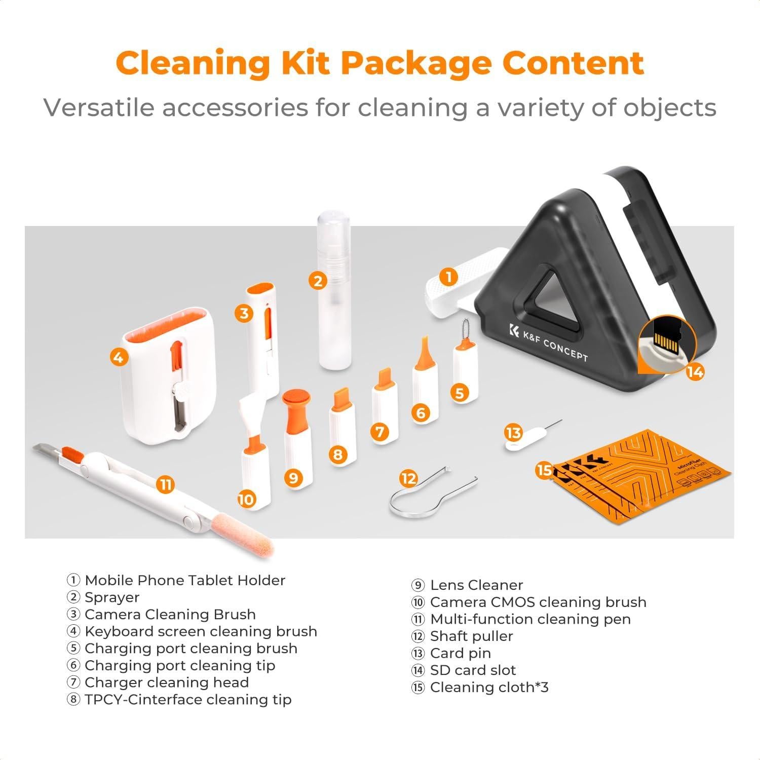 Kit de Limpieza 25 en 1 K&F Concept para Teclado y Dispositivos
