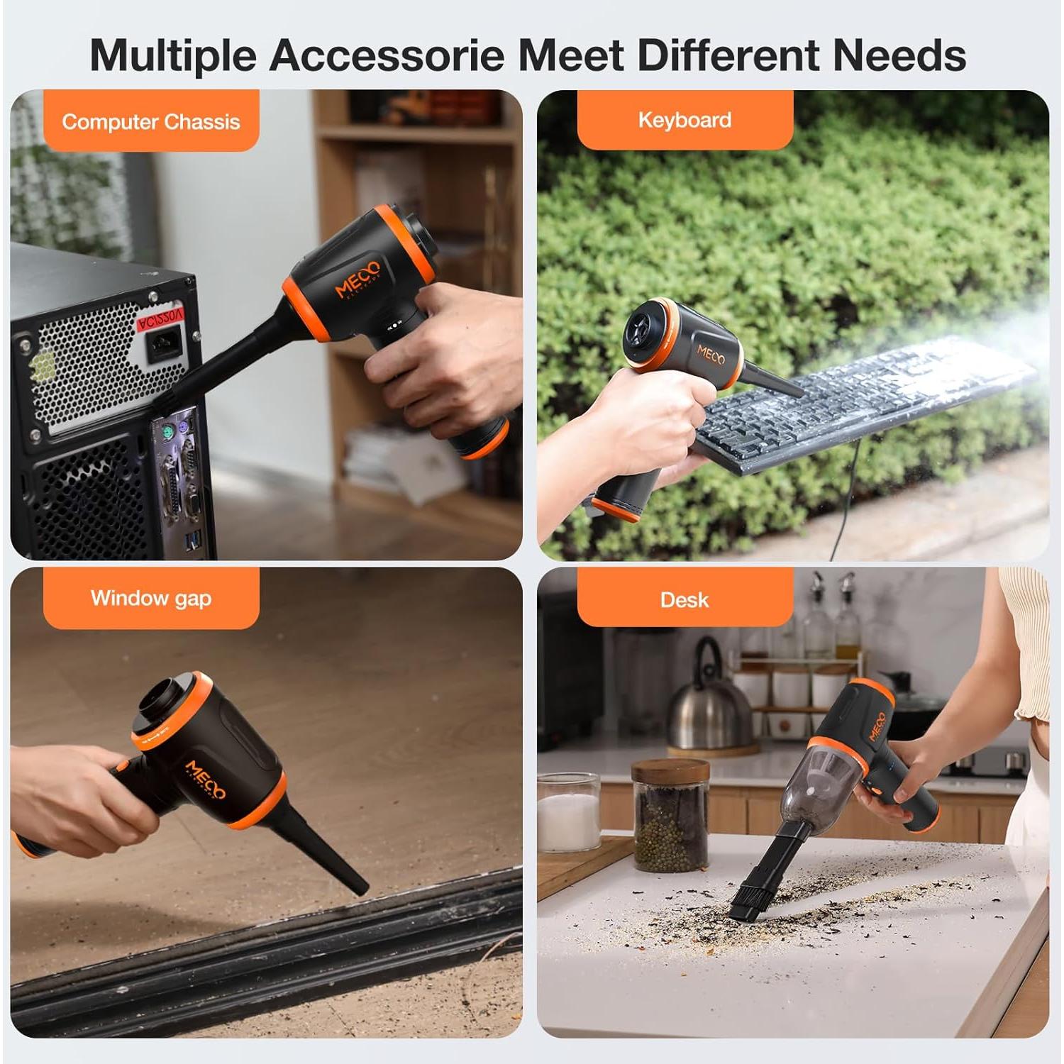 Aspiradora de Mano MECO ELEVERDE 4 en 1 16000PA Naranja