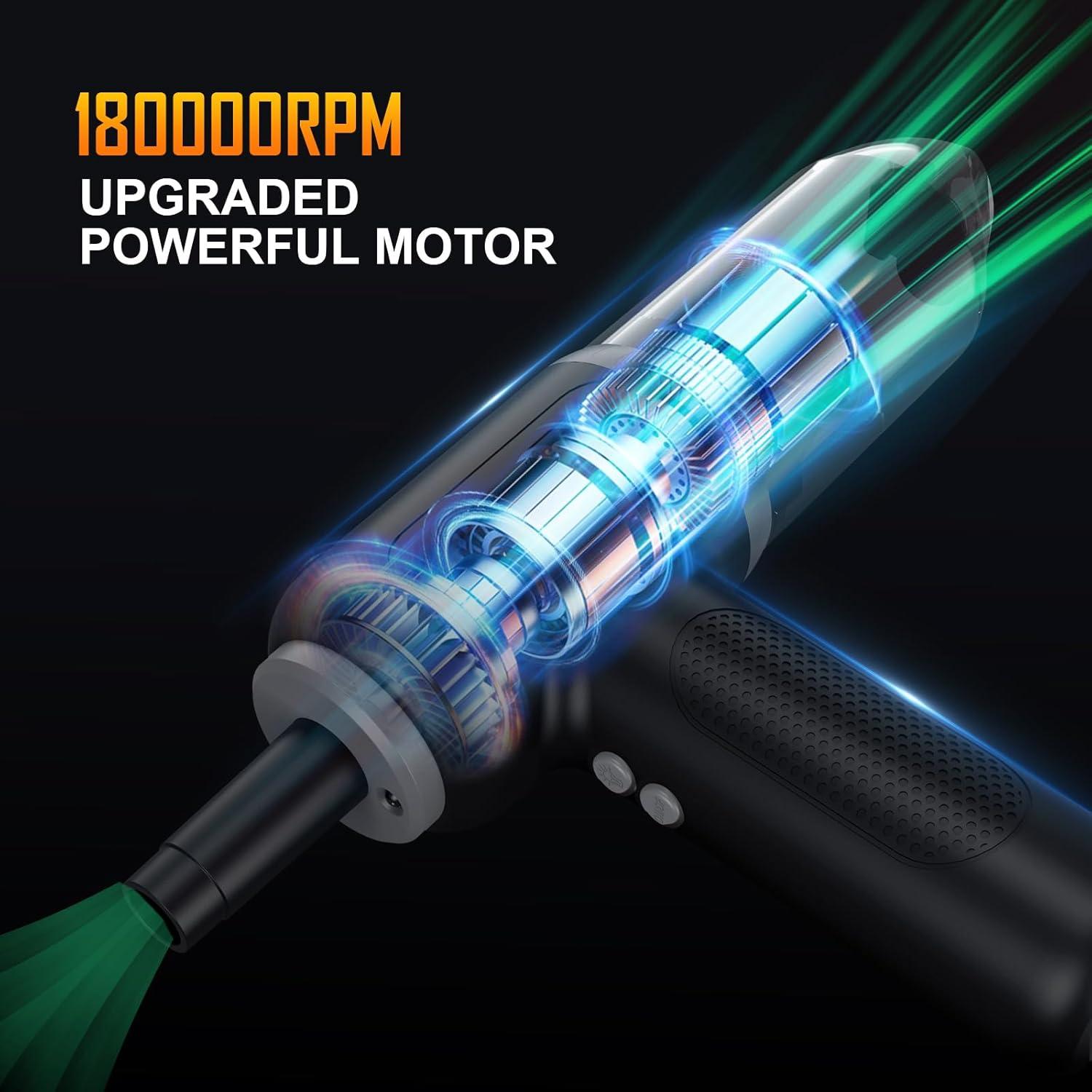 Soplador de aire comprimido Yomile 2 en 1 180000RPM 9000mAh
