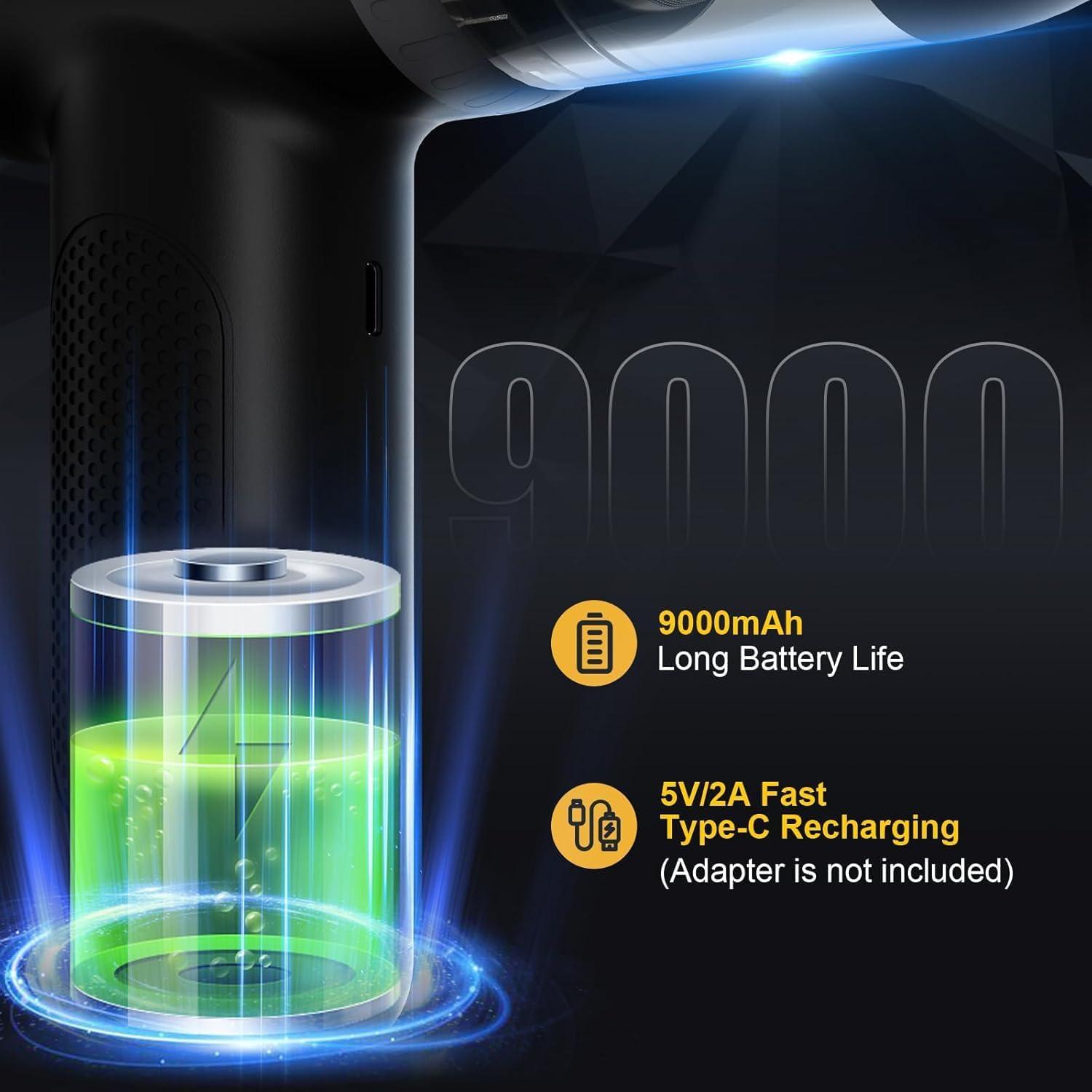 Soplador de aire comprimido Yomile 2 en 1 180000RPM 9000mAh