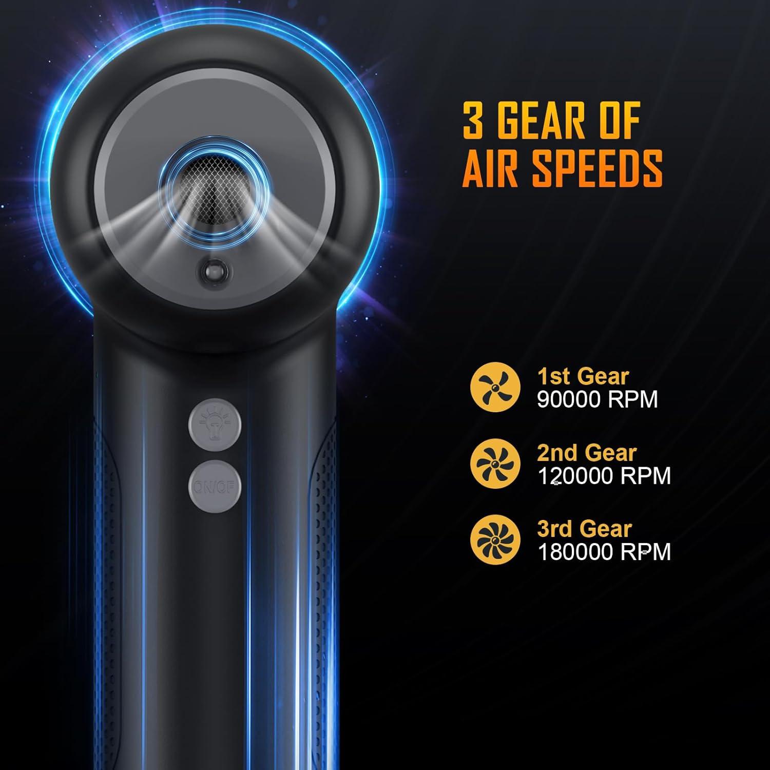 Soplador de aire comprimido Yomile 2 en 1 180000RPM 9000mAh