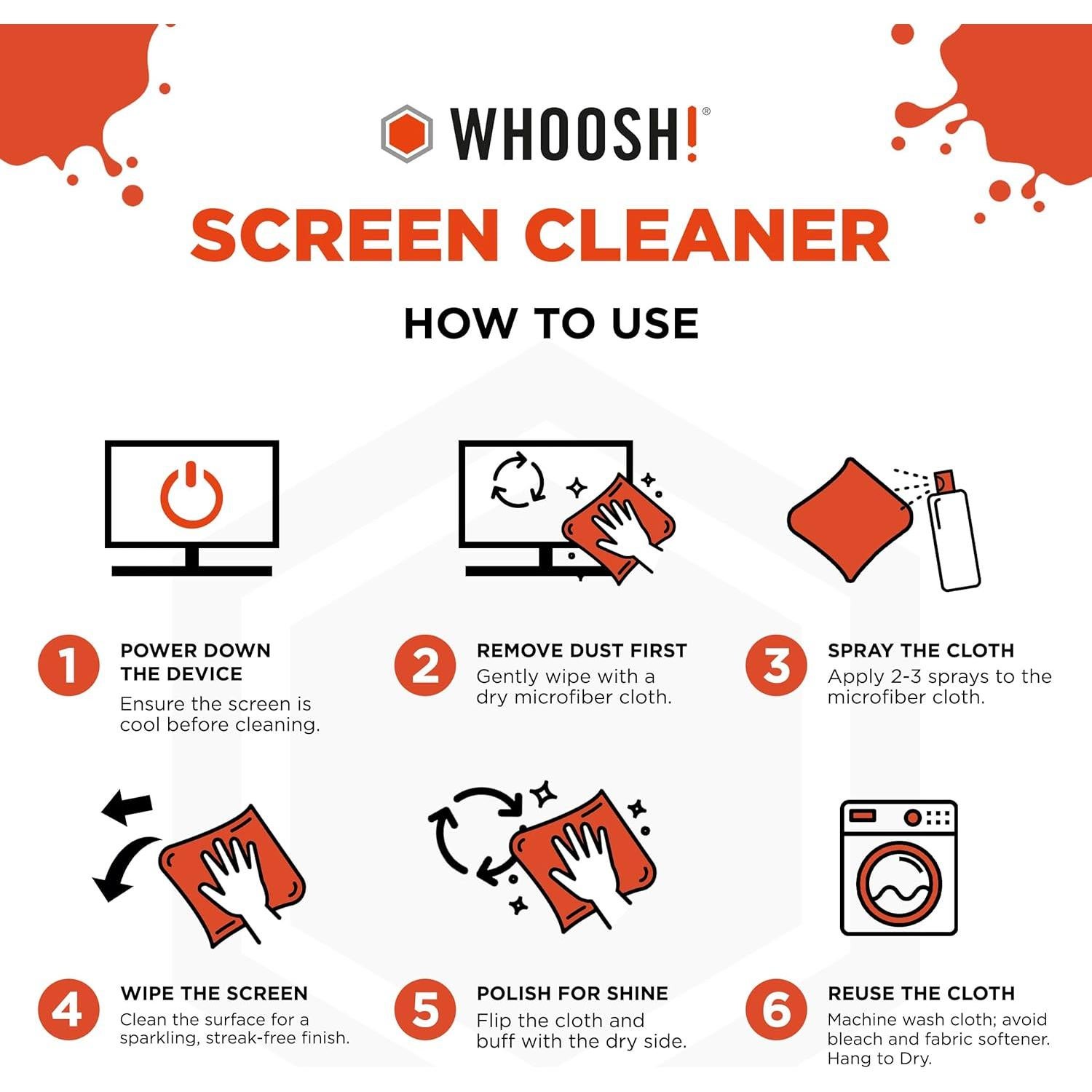 Limpiador de Pantallas WHOOSH! Duo 100ml + 9ml con Paños