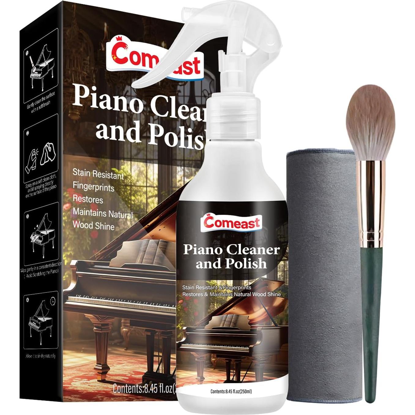 Limpiador y Pulidor de Piano Comeast 250 ml - Brillo y Protección