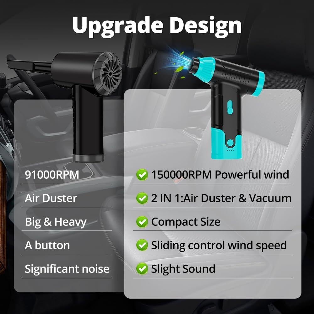 Limpiador de Aire Comprimido Anraye J02-BT-GP 150,000 RPM Verde