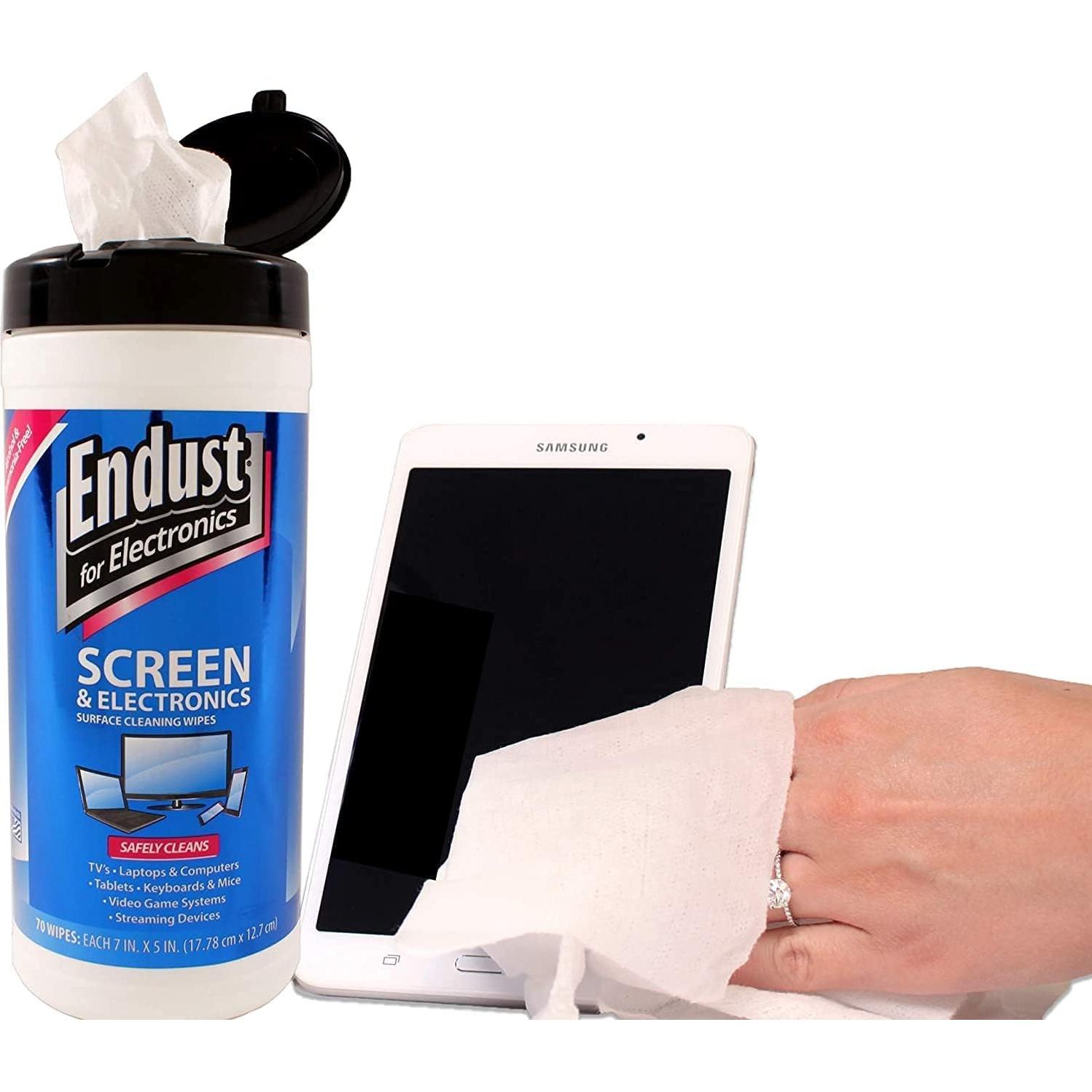 Toallitas Limpiadoras de Pantallas Endust 140 Unidades