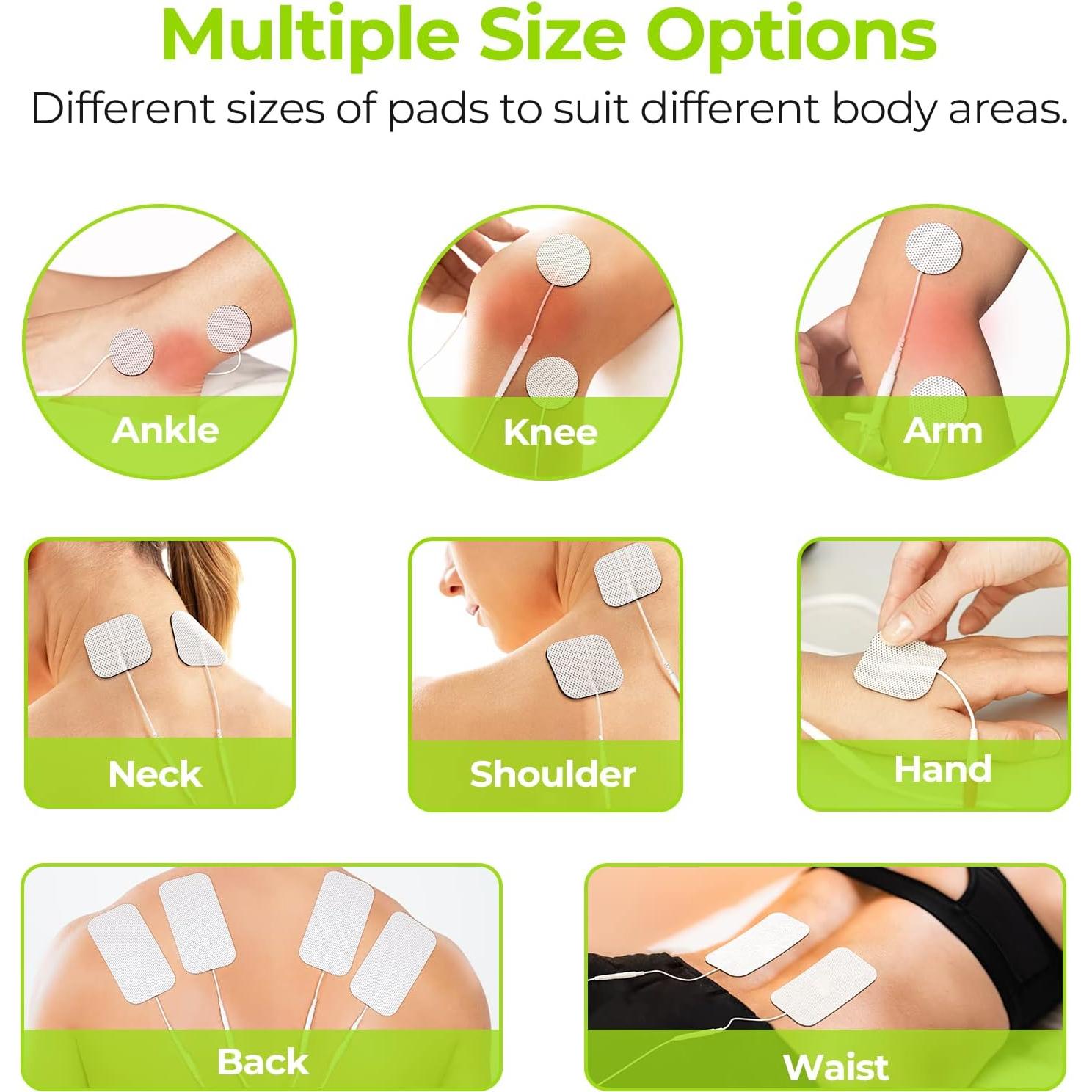 Almohadillas TENS AUVON 20 Paquetes Reutilizables 3 Tamaños