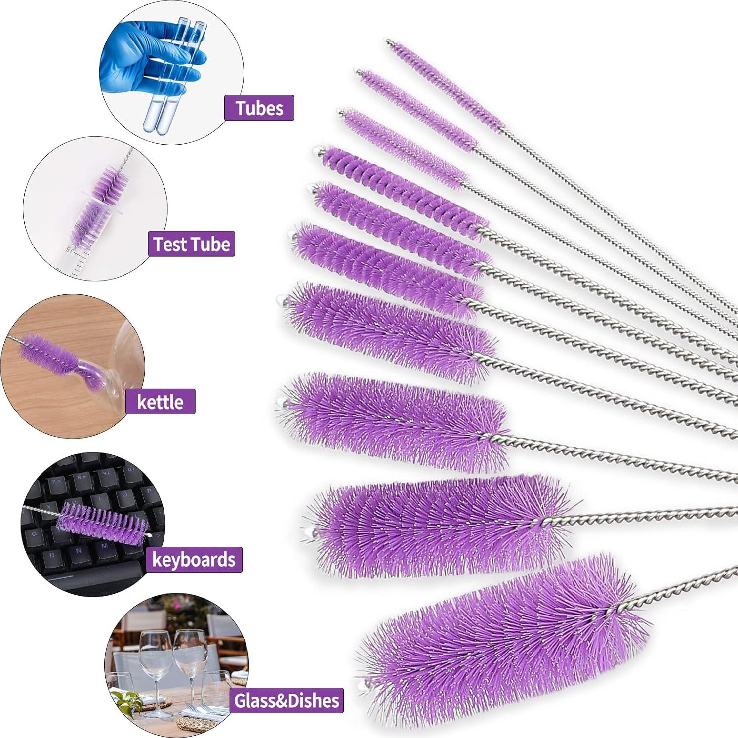 Juego de 10 Cepillos de Limpieza de Botellas CiaraQ 20 cm