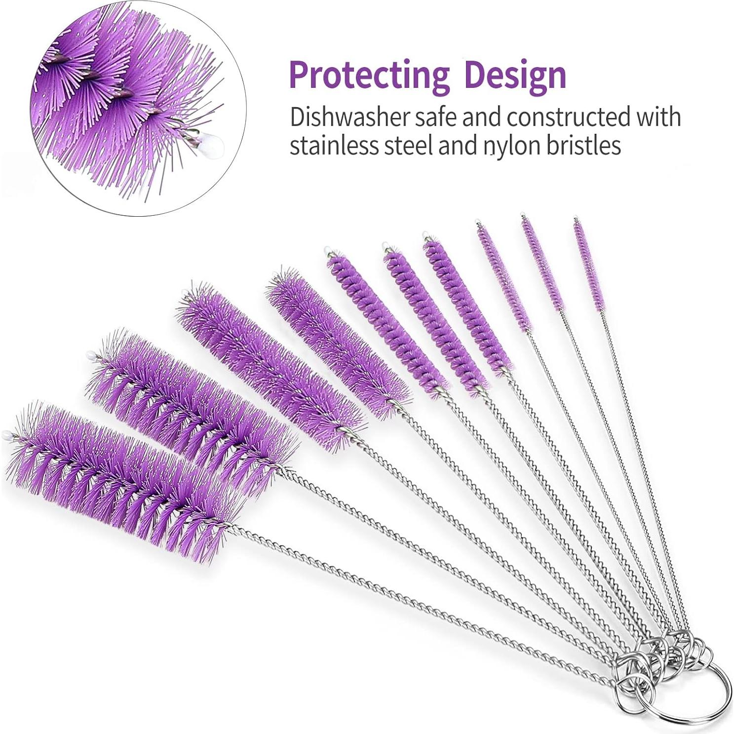 Juego de 10 Cepillos de Limpieza de Botellas CiaraQ 20 cm