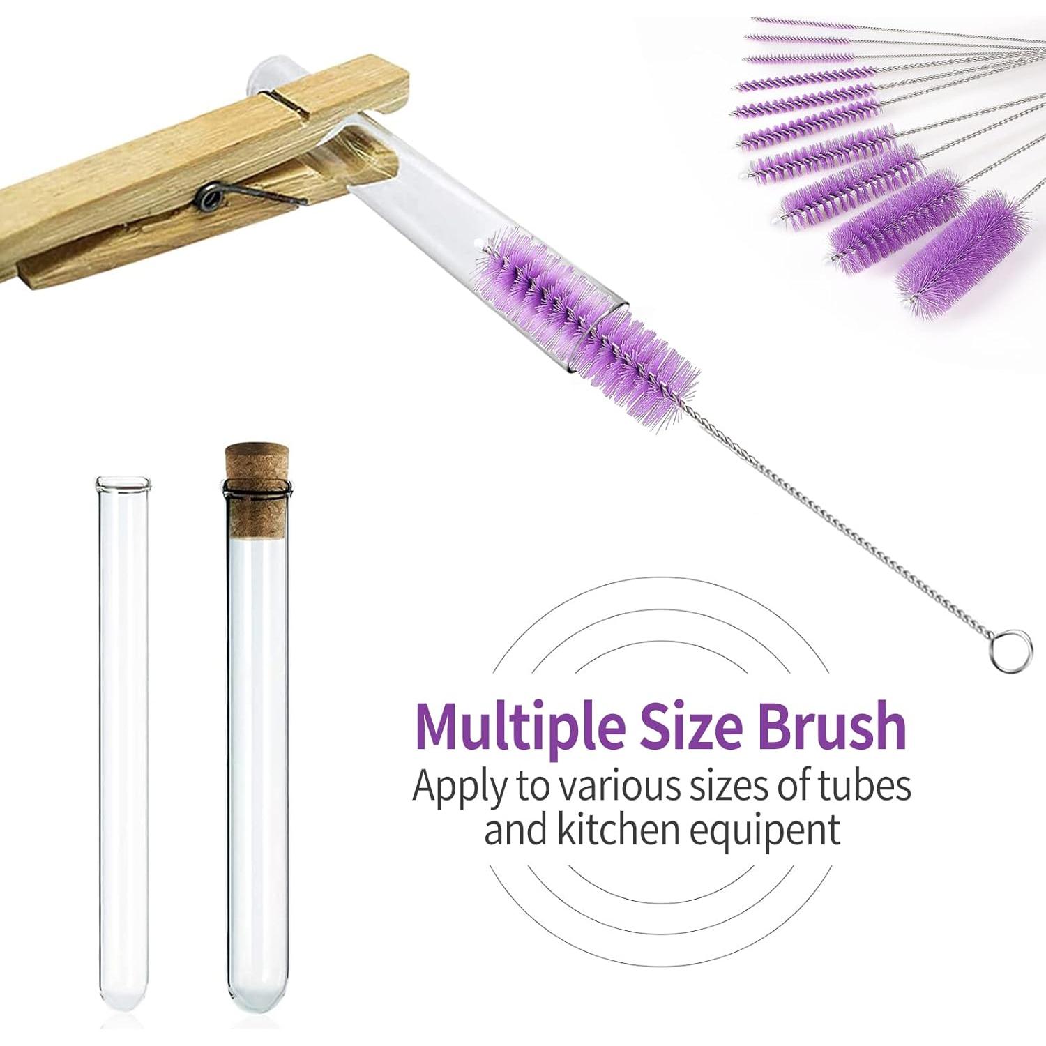 Juego de 10 Cepillos de Limpieza de Botellas CiaraQ 20 cm