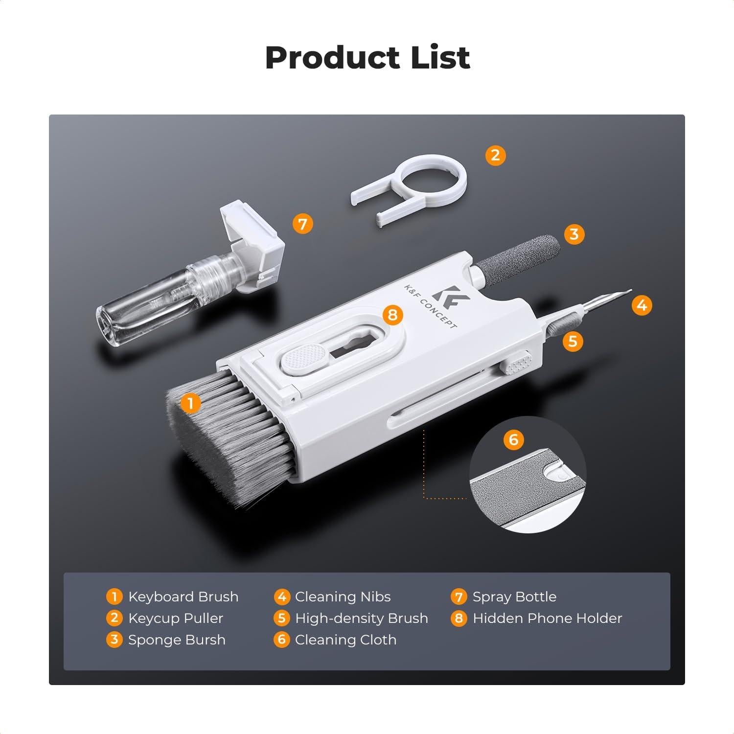 Kit de Limpieza Electrónica 8 en 1 K&F Concept para Airpods y Laptop