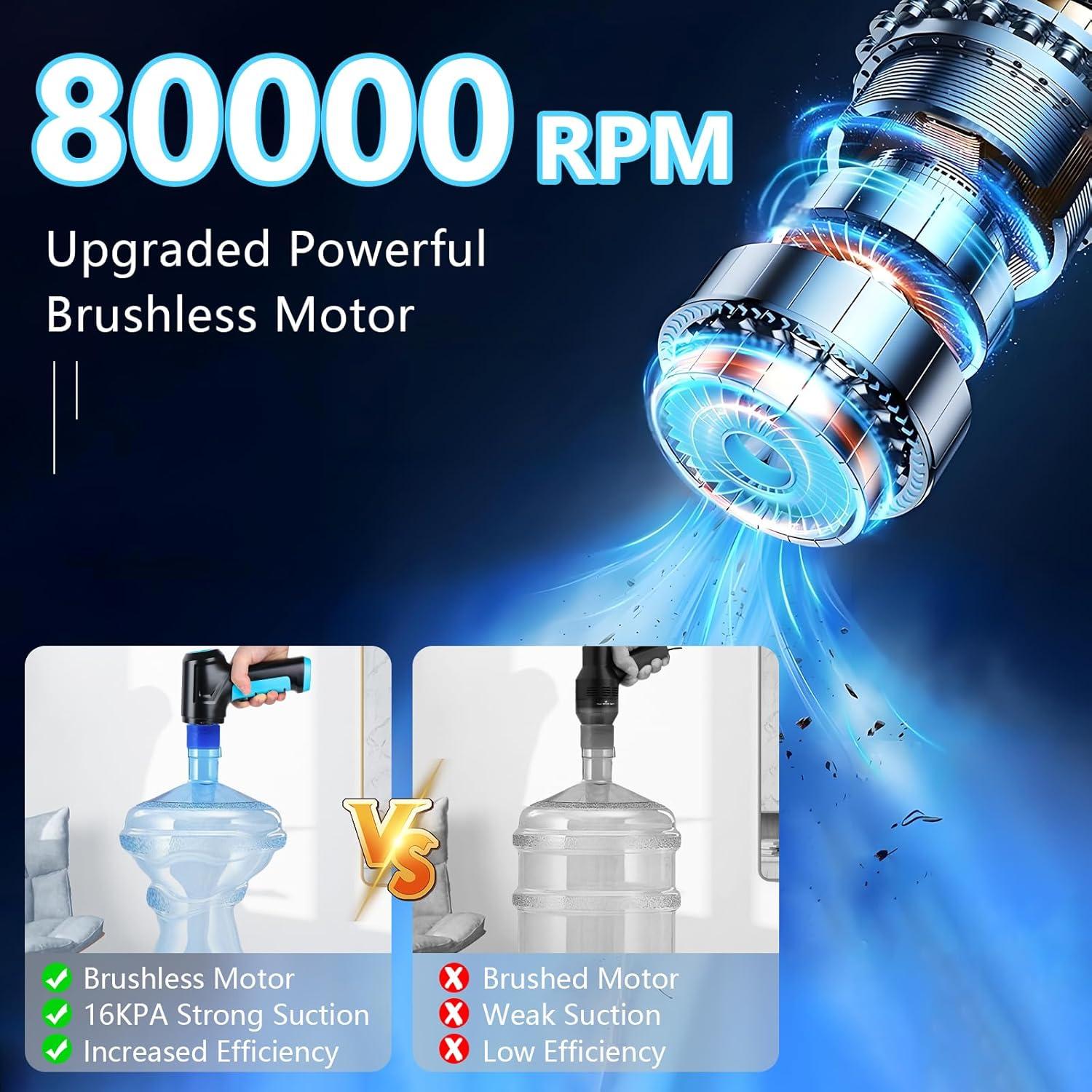 Aspiradora de Coche Portátil FASTSPOK 120W Inalámbrica HEPA