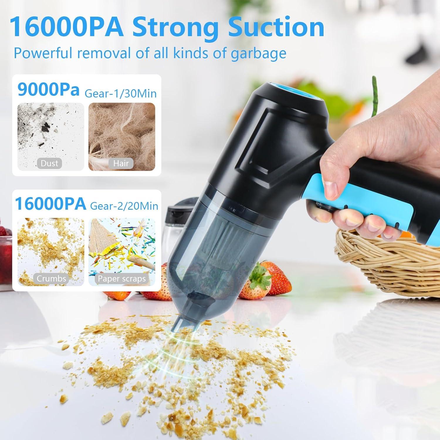 Aspiradora de Coche Portátil FASTSPOK 120W Inalámbrica HEPA