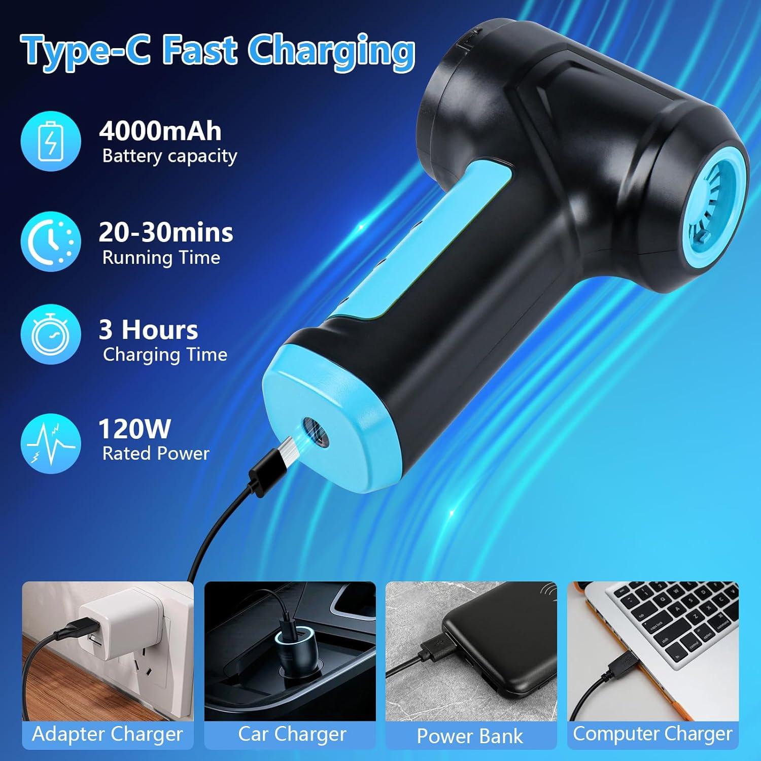 Aspiradora de Coche Portátil FASTSPOK 120W Inalámbrica HEPA