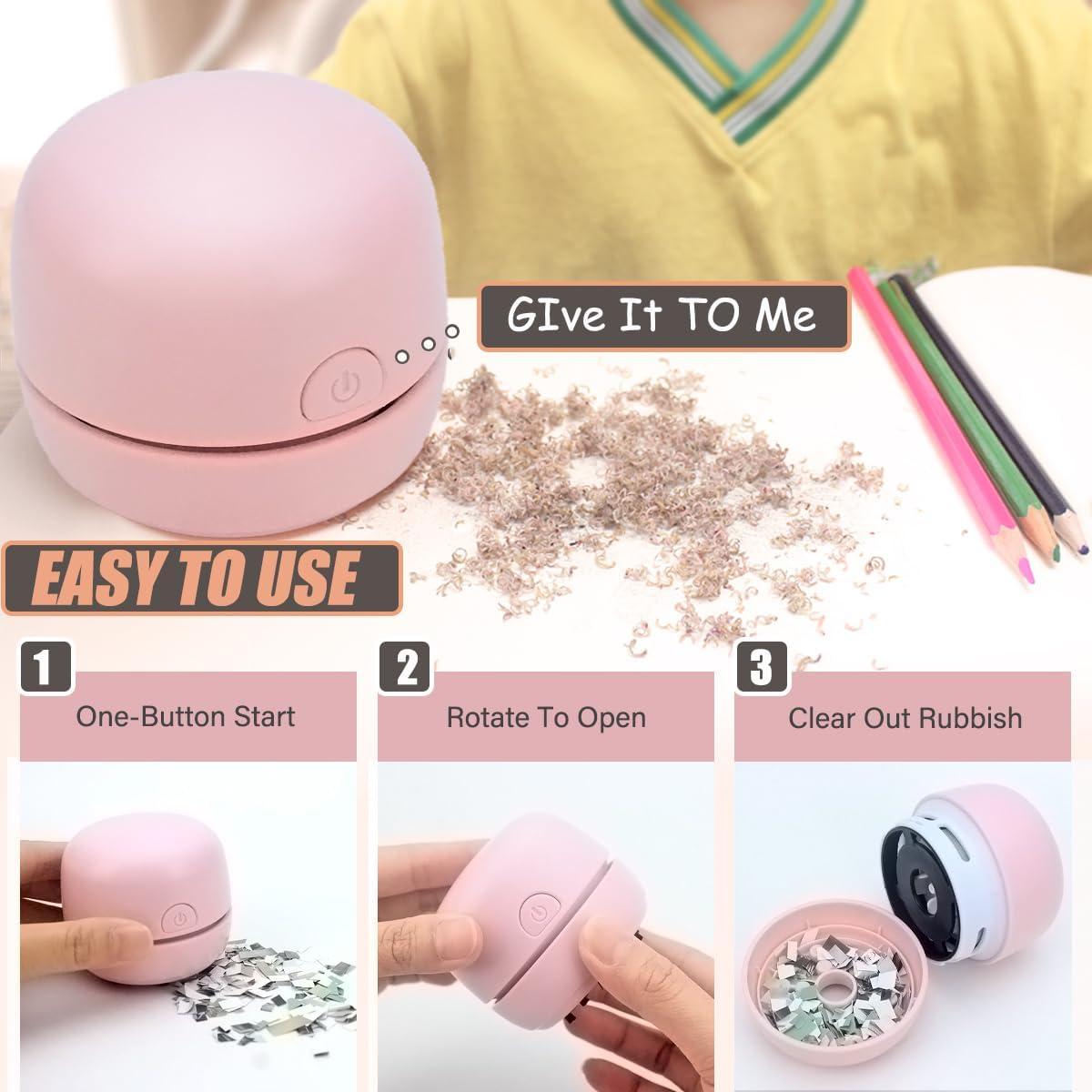 Aspiradora Mini Portátil YUNYILAN V-23 USB Rosa - Limpieza Teclados y Autos