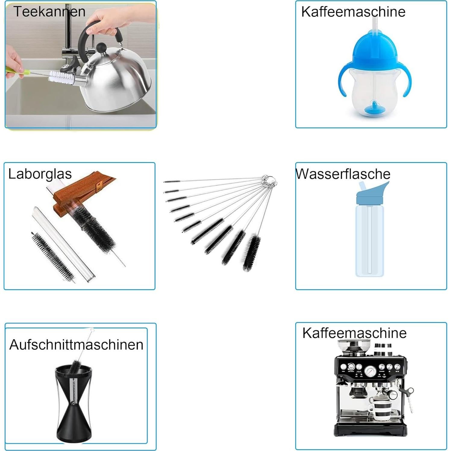 Juego de Cepillos de Tubo VOVCIG 10PCS Nylon 21 cm