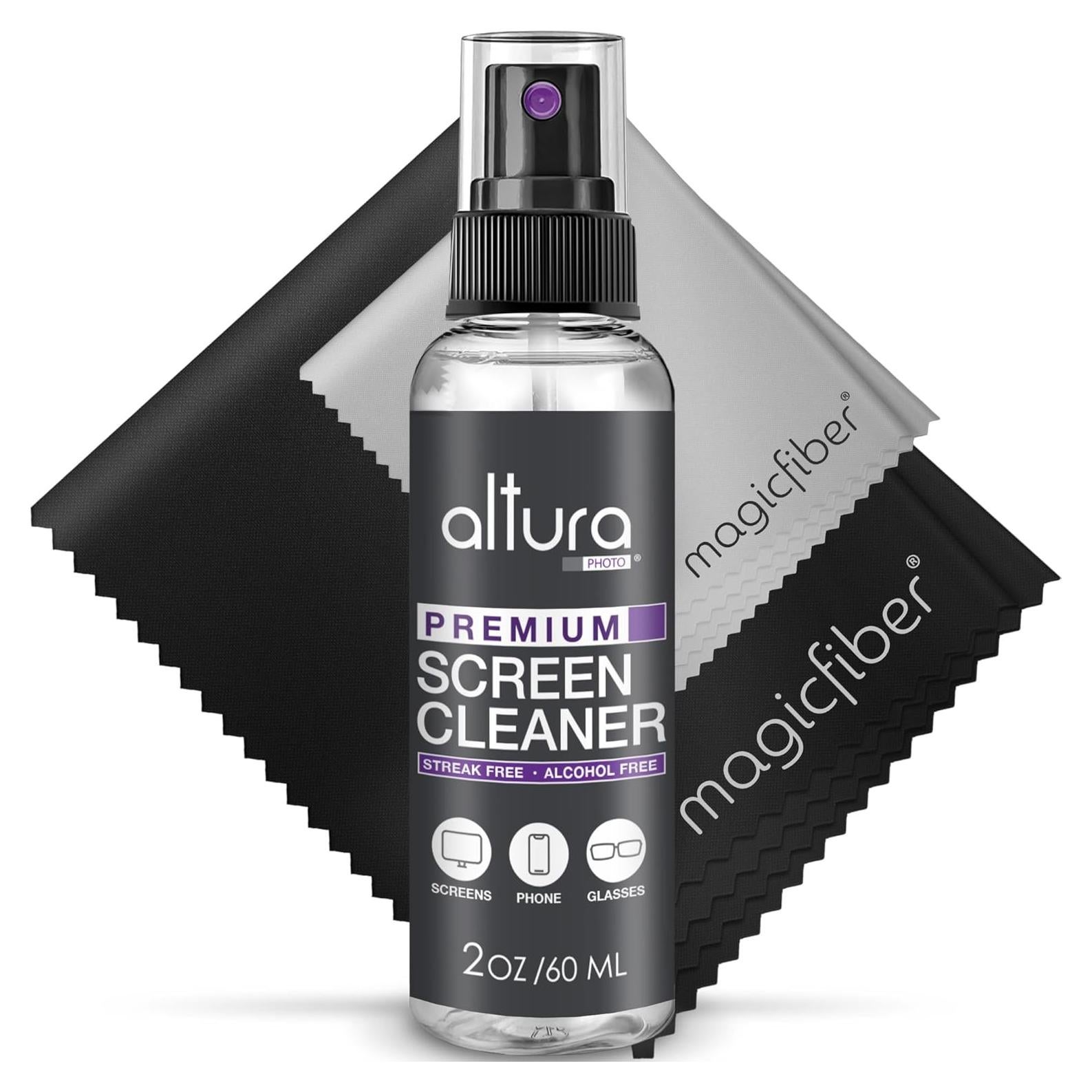 Kit de Limpieza de Pantallas Altura Photo 60 ml + 2 Paños Microfibra