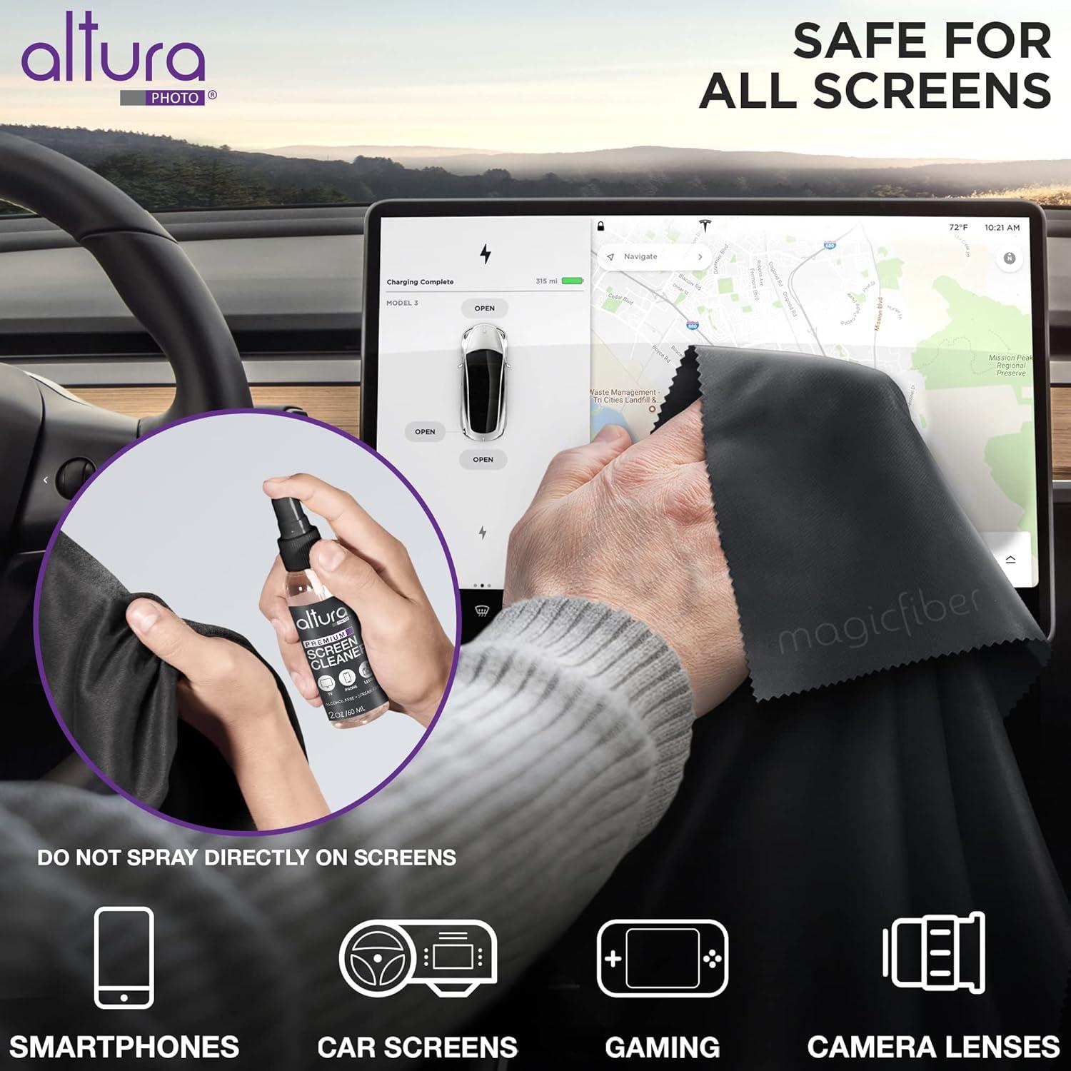 Kit de Limpieza de Pantallas Altura Photo 60 ml + 2 Paños Microfibra