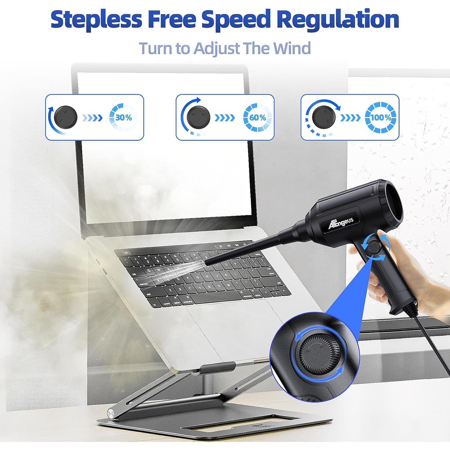 Soplador de Aire Eléctrico ATEngeus TAD082 500W Negro