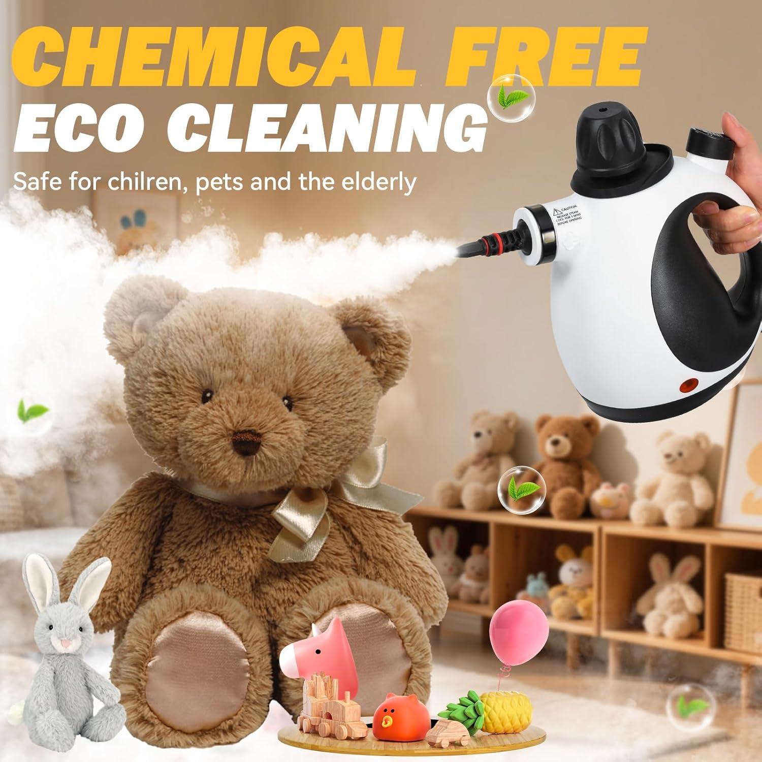 Limpiador de vapor portátil Cruzando el río 1050W 12 accesorios