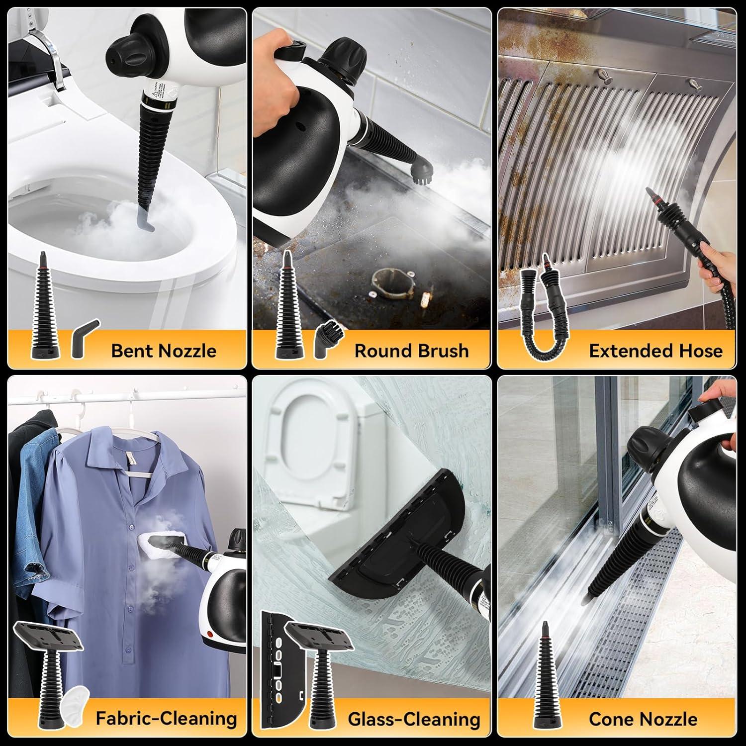 Limpiador de vapor portátil Cruzando el río 1050W 12 accesorios