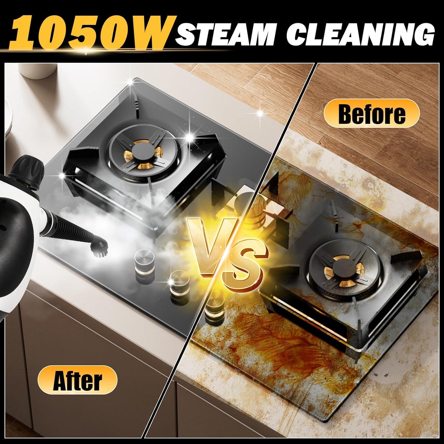 Limpiador de vapor portátil Cruzando el río 1050W 12 accesorios