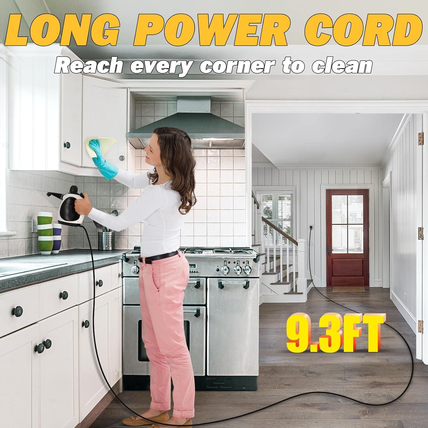 Limpiador de vapor portátil Cruzando el río 1050W 12 accesorios