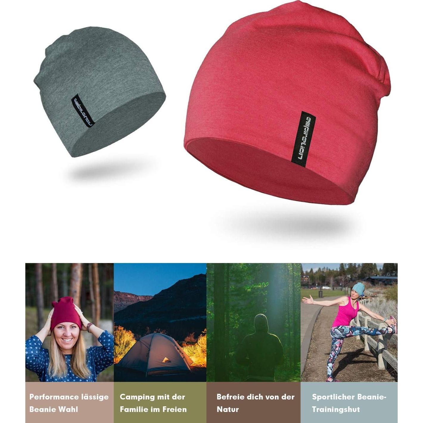 Gorro multifuncional Empirelion rojo mel. para correr y dormir