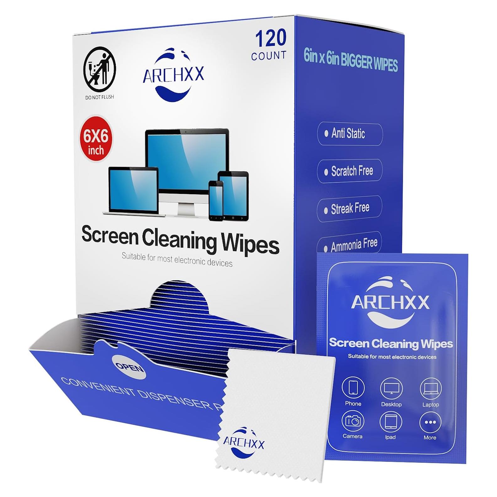 Toallitas Limpiadoras Archxx para Pantallas 120 Unidades 15x15cm
