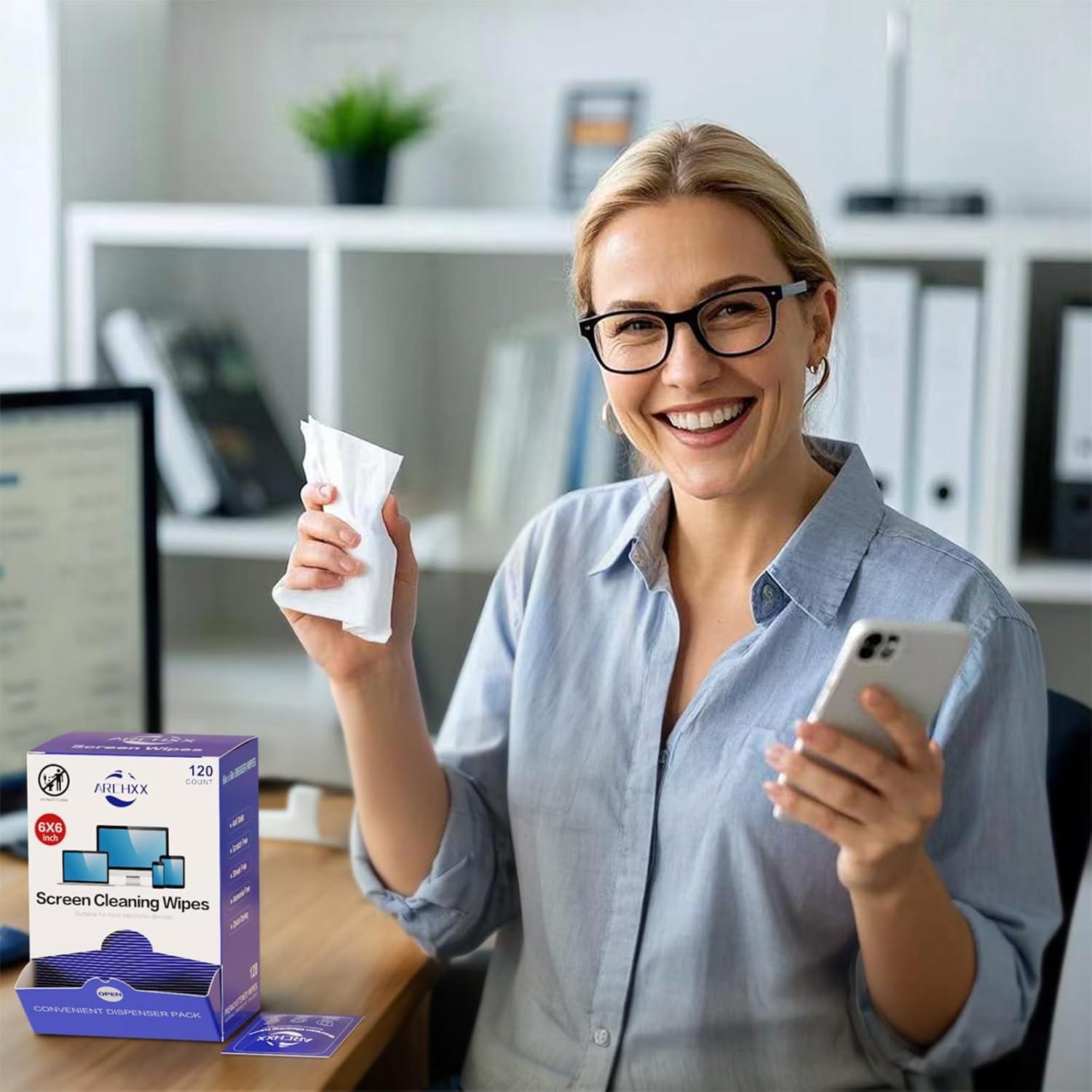 Toallitas Limpiadoras Archxx para Pantallas 120 Unidades 15x15cm