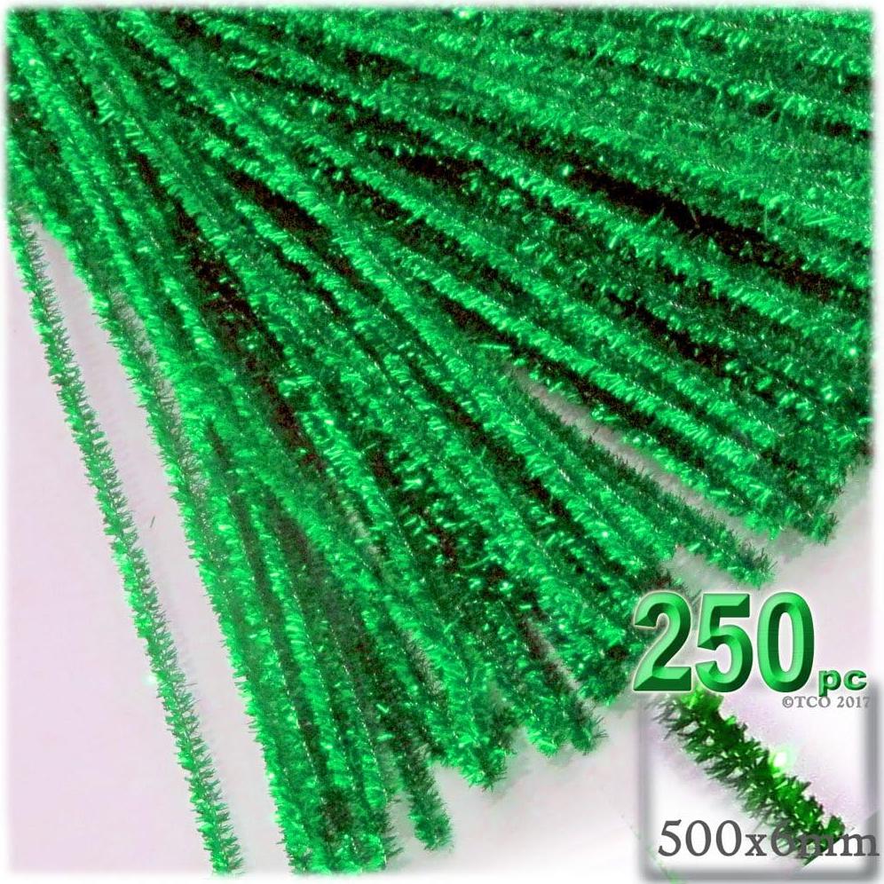 Tallos Chenille Brillantes 250pzs Verde Esmeralda 50cm
