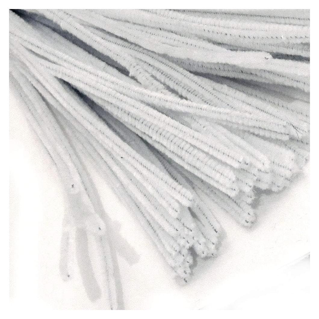 Tallarines Chenille The Crafts Outlet 50 cm 1000 piezas Blanco