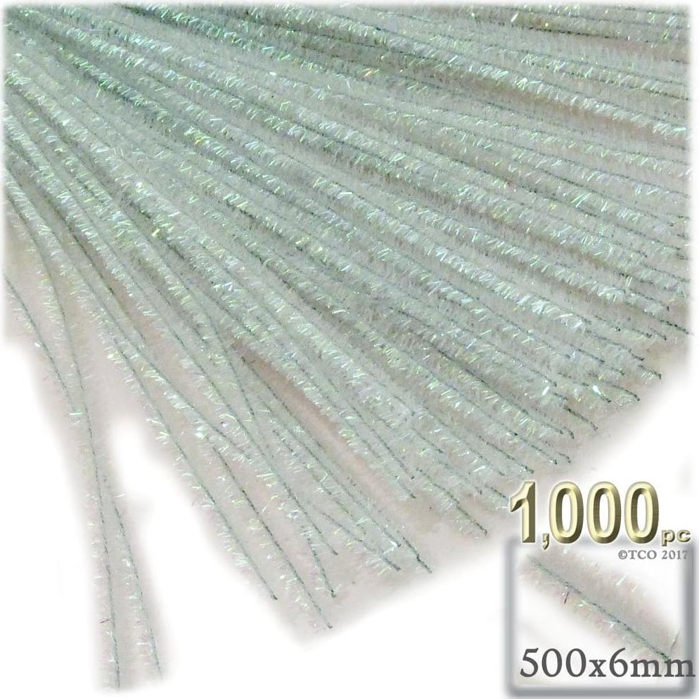 Tallarines Chenille The Crafts Outlet 50 cm 1000 piezas Blanco