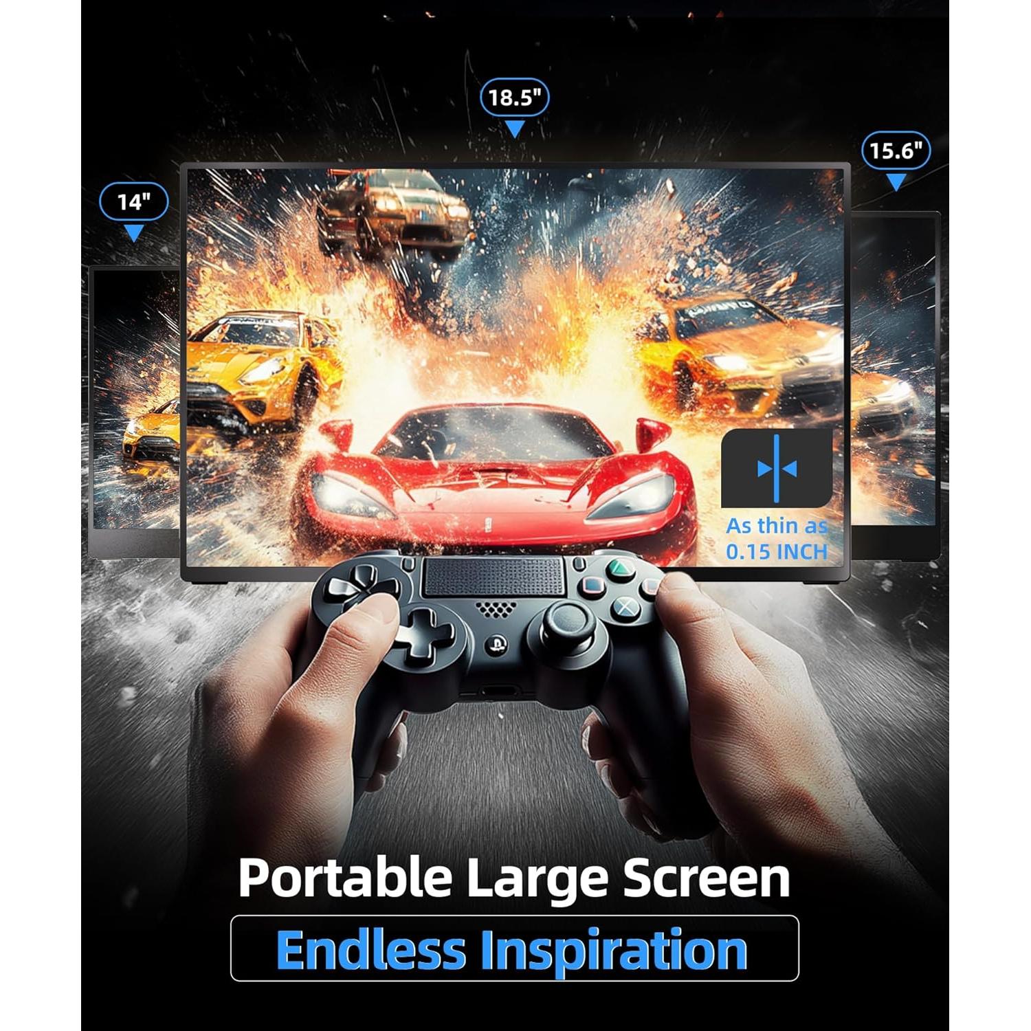 Monitor Portátil Ingnok 18.5" FHD 1080P USB-C HDMI