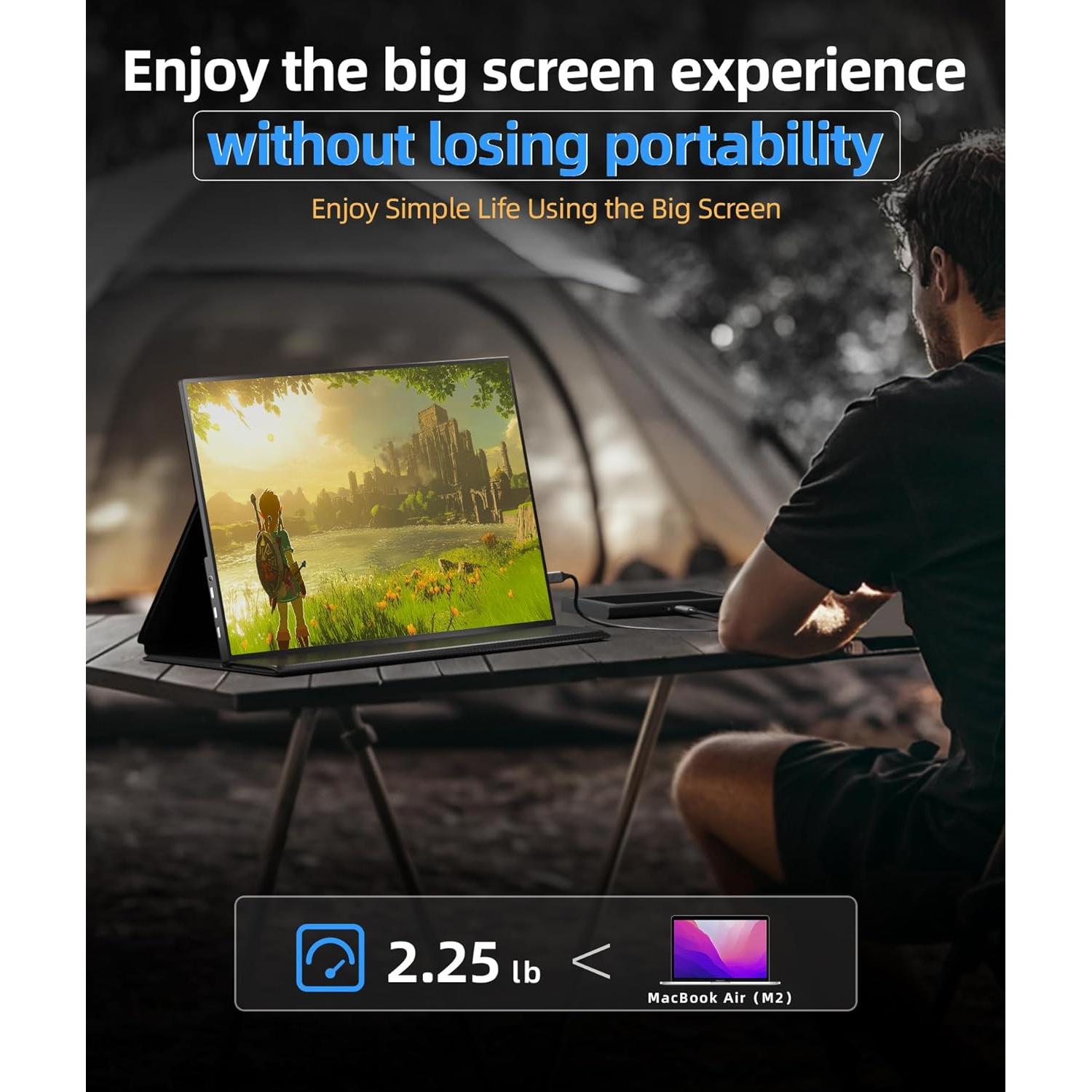 Monitor Portátil Ingnok 18.5" FHD 1080P USB-C HDMI