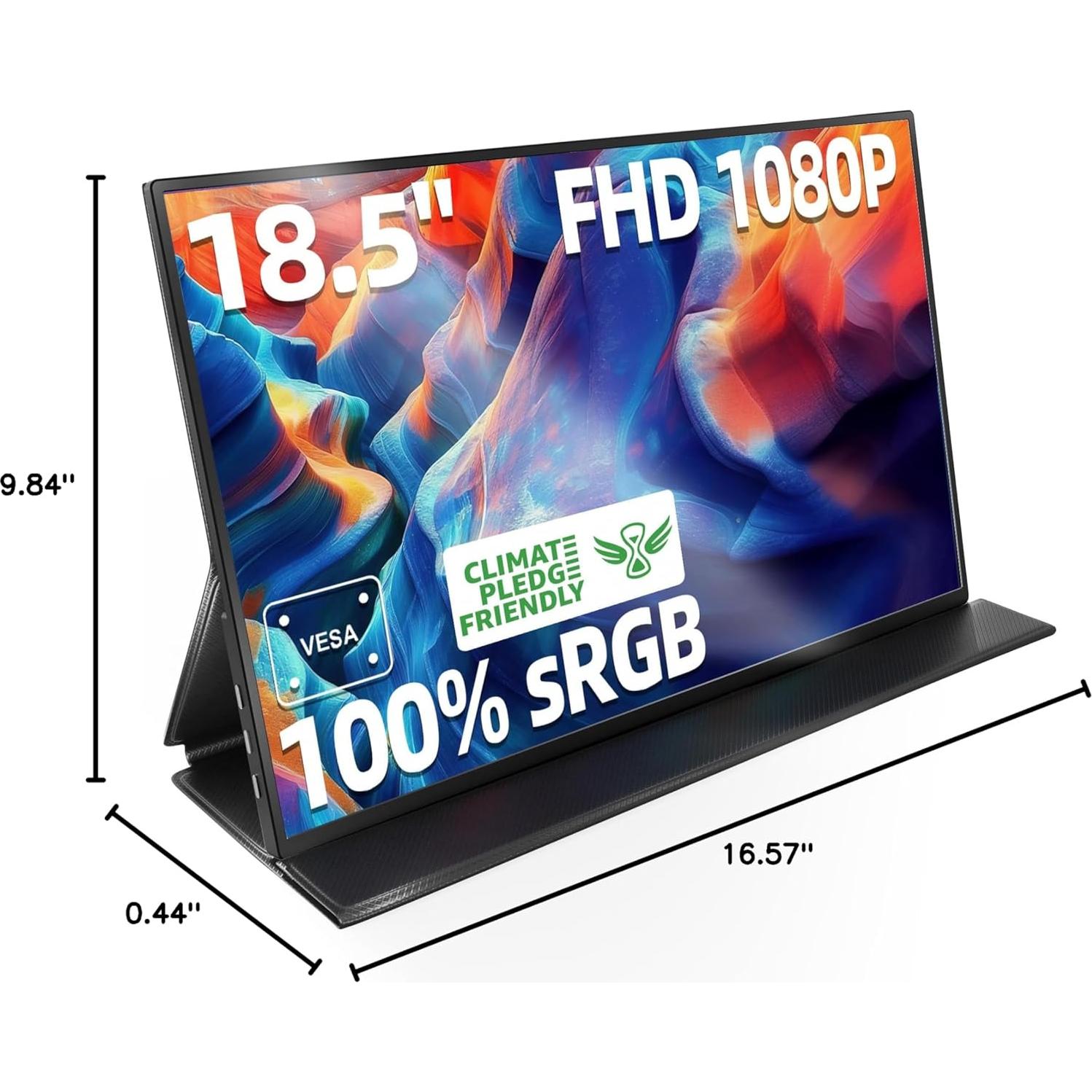 Monitor Portátil Ingnok 18.5" FHD 1080P USB-C HDMI