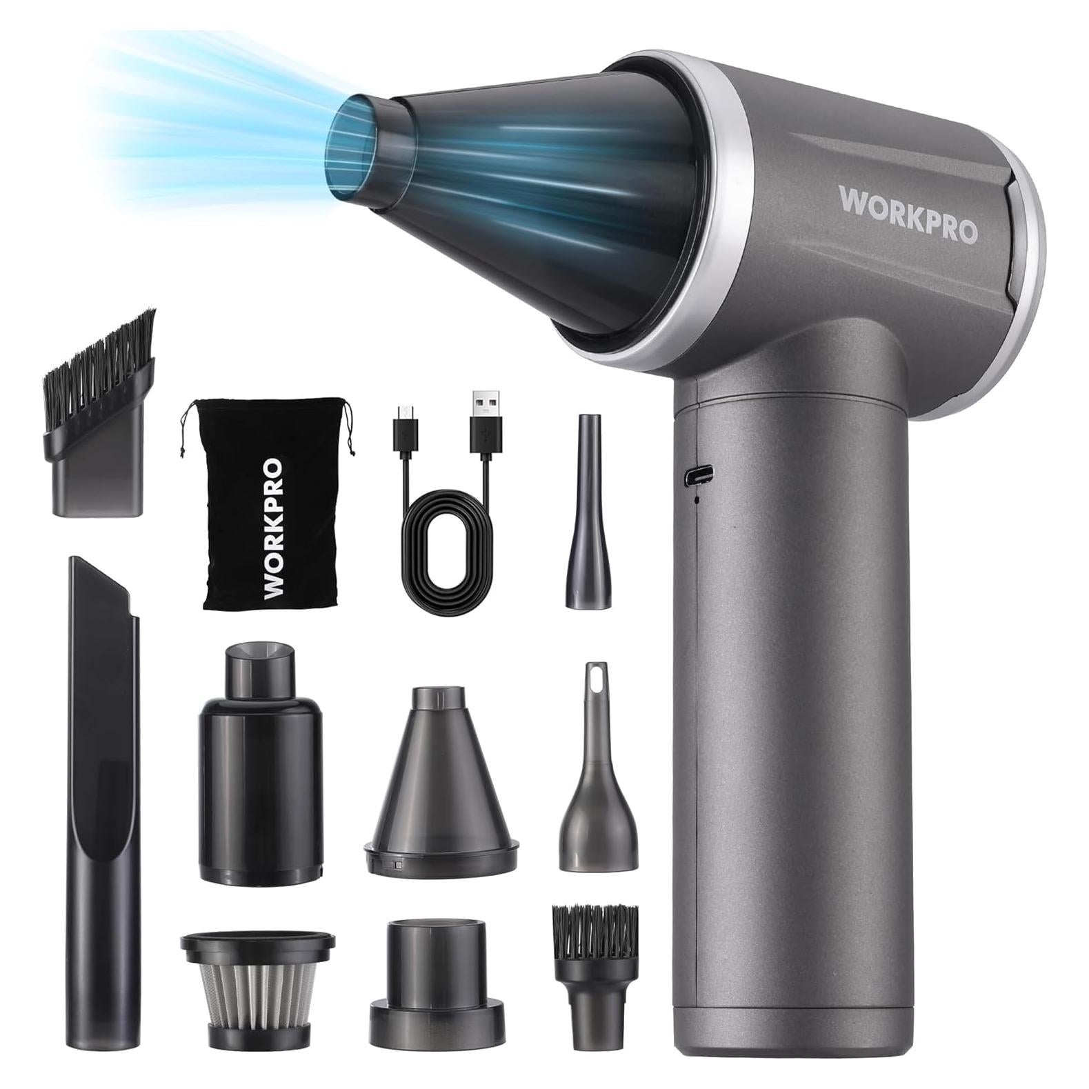 Soplador de Aire Eléctrico WORKPRO 12V 120,000 RPM 4 Velocidades