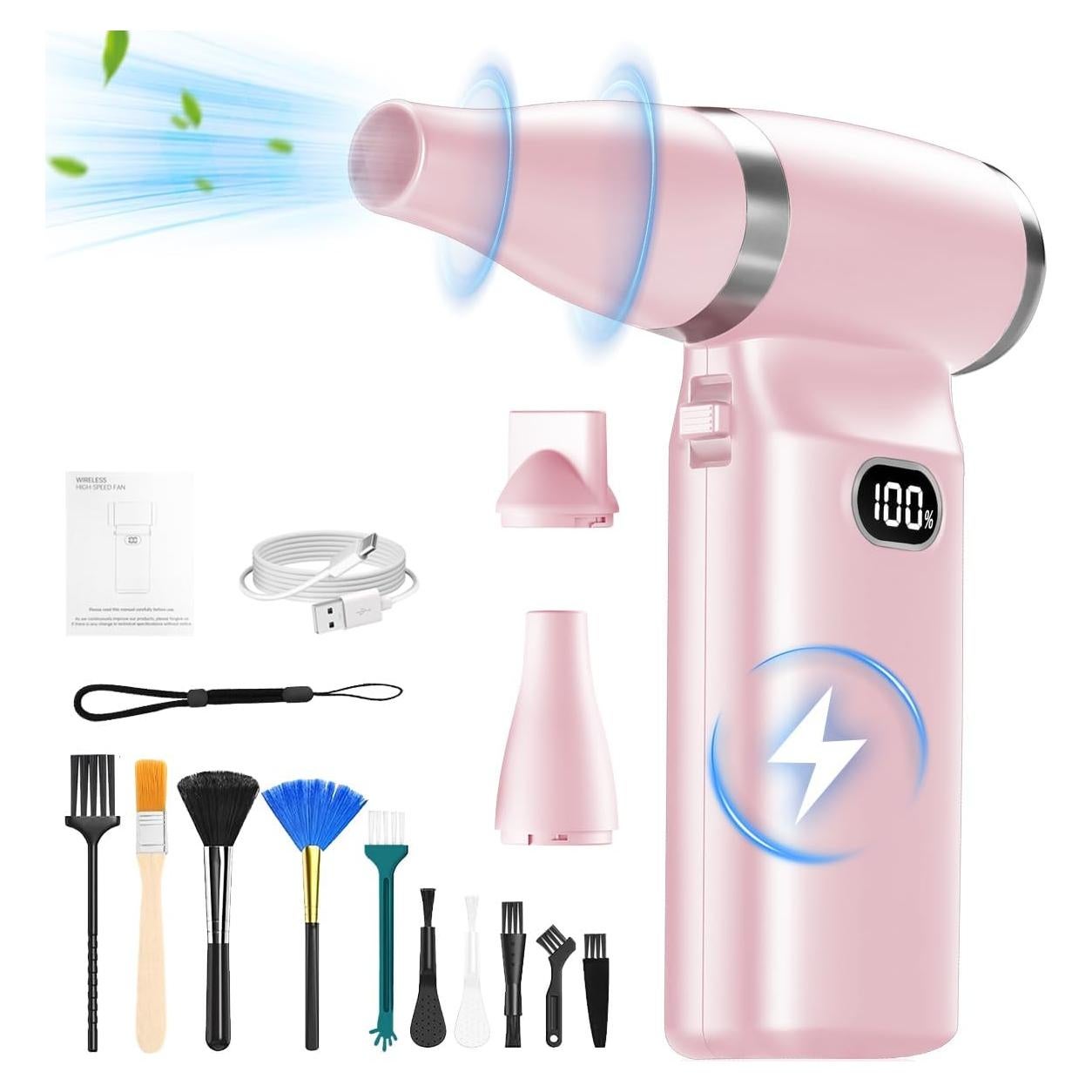 Soplador de Aire Comprimido Sunmeg YF02 Rosa 55W 110000RPM