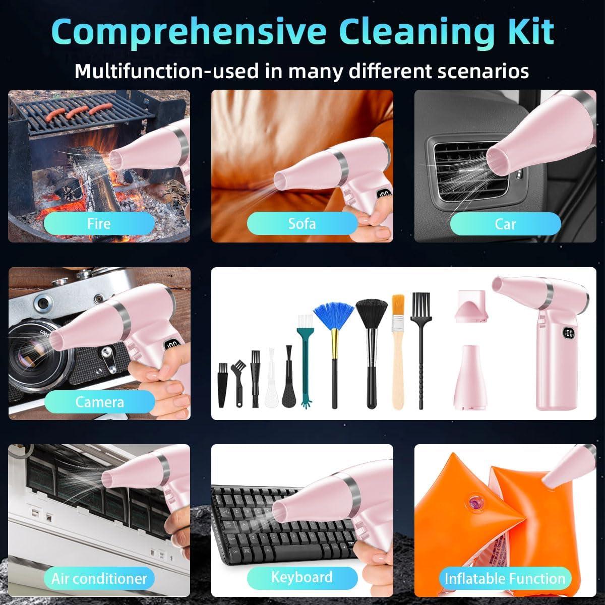 Soplador de Aire Comprimido Sunmeg YF02 Rosa 55W 110000RPM