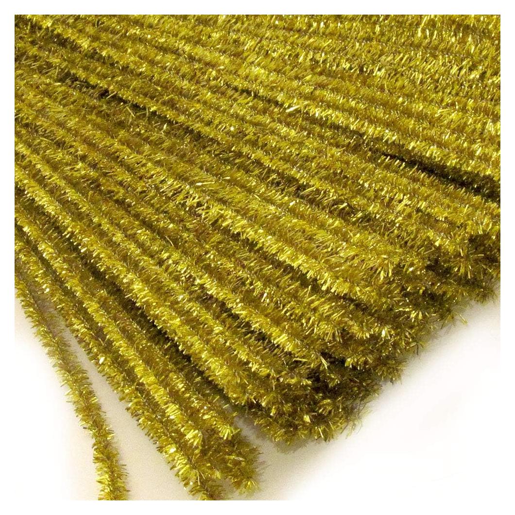 Tallos Chenille Brillantes Los Tallares 30 cm Oro Claro 500 pz