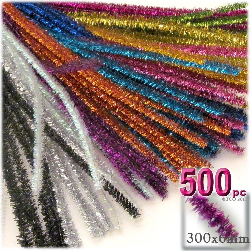 Tallos Chenille Brillantes Los Tallares 30 cm Oro Claro 500 pz