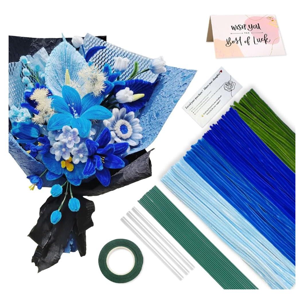 Conjunto de 216 Limpiapipas Chenilla AHAMETON Azul y Verde