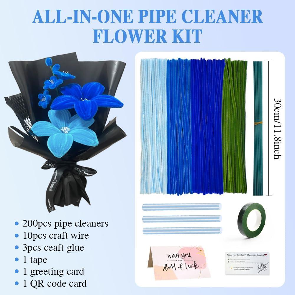 Conjunto de 216 Limpiapipas Chenilla AHAMETON Azul y Verde