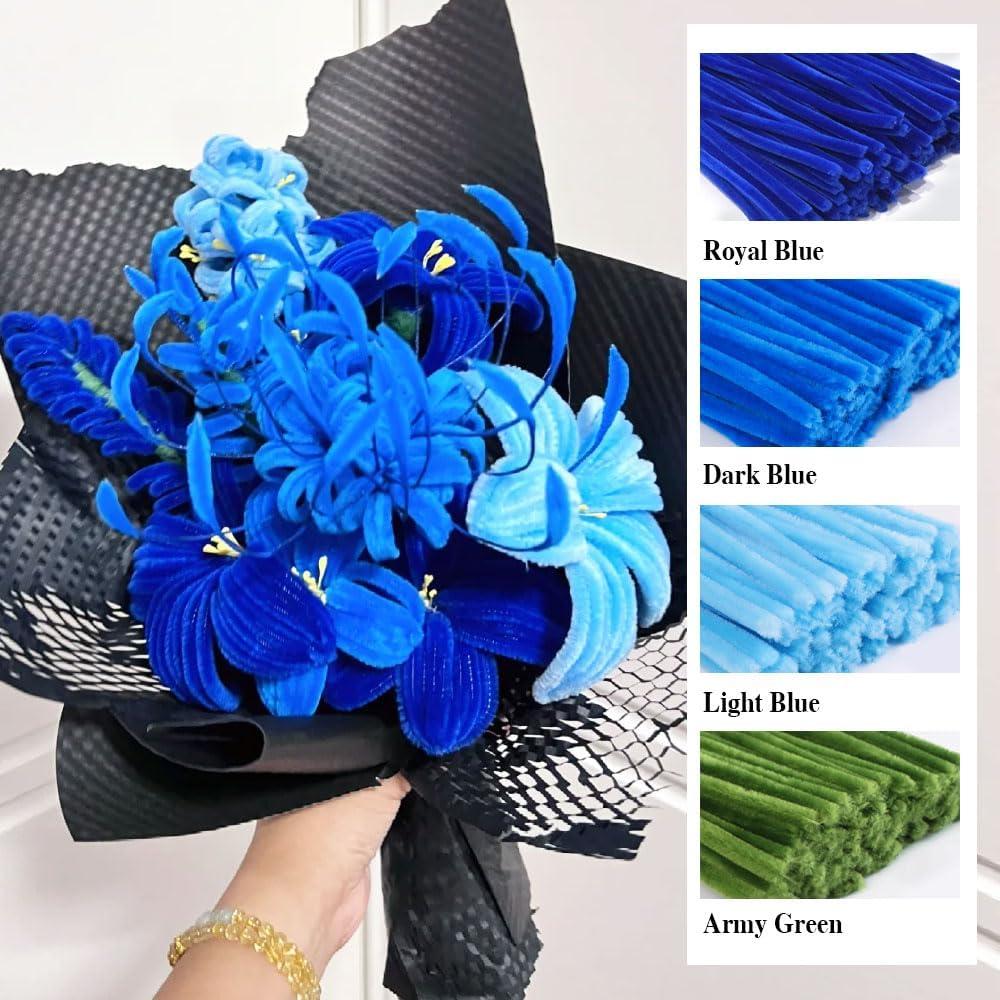 Conjunto de 216 Limpiapipas Chenilla AHAMETON Azul y Verde