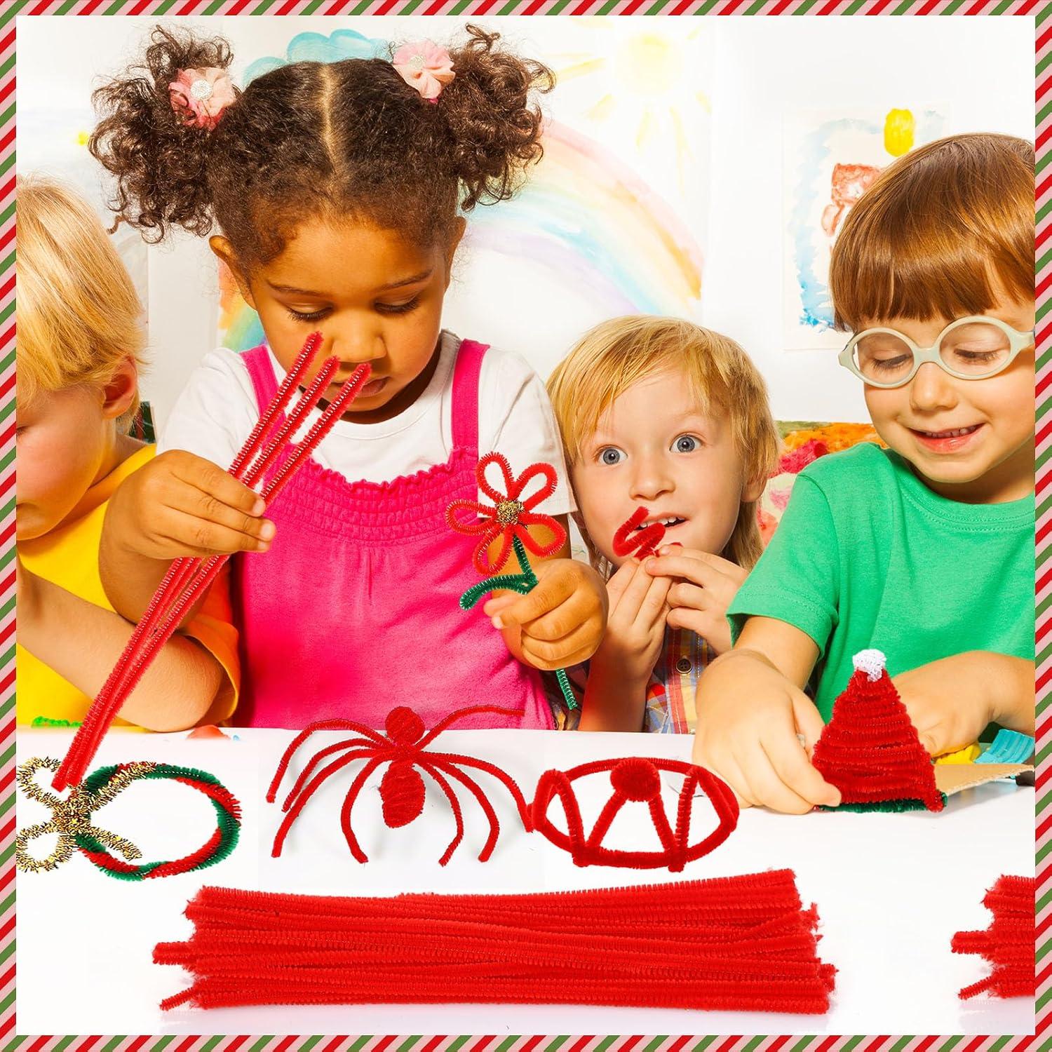 Limpiapipas Newwiee 1000 Pcs Chenille Rojo 30 cm Manualidades