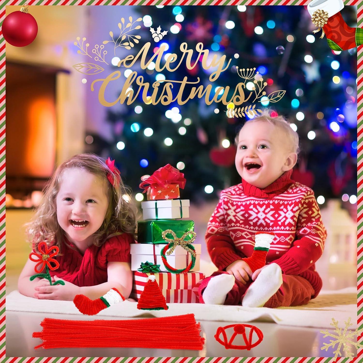 Limpiapipas Newwiee 1000 Pcs Chenille Rojo 30 cm Manualidades