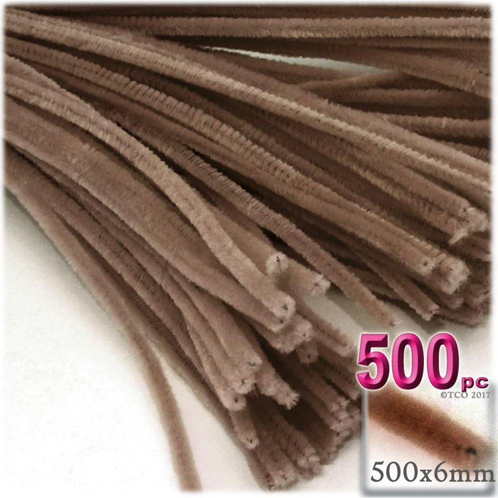 Tallos de Chenille The Crafts Outlet 500 piezas 50 cm Gris